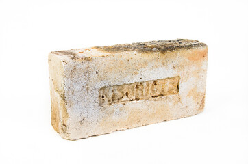 Old vintage bricks isolated on white background.