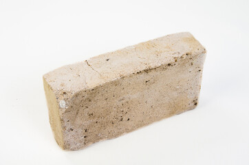 Old vintage bricks isolated on white background.