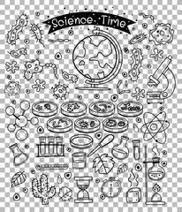 Science element in doodle or sketch style isolated on transparent background