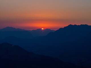 sunset over the mountains