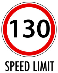 Red traffic sign on white background