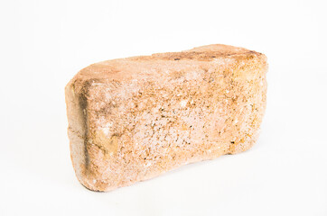 Old vintage bricks isolated on white background.