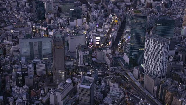 東京渋谷上空エアリアル