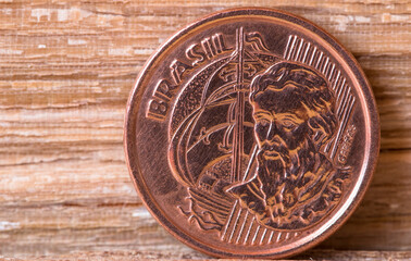 Palavra Brasil duplicada na moeda de um centavo de Real - Numismática