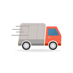 Delivery truck. Colorful fast delivery concept. Isolated vector illustration.	