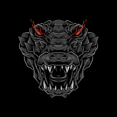 crocodile head t shirt illustration