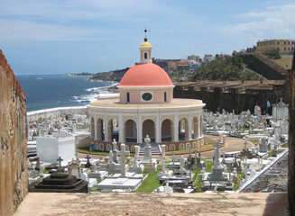 overlooking old cemetery from old fort san juan puerto rico