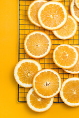 orange slices on wire rack