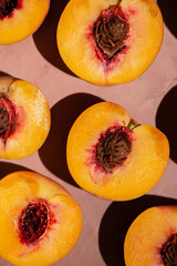 peaches isolated on copper background