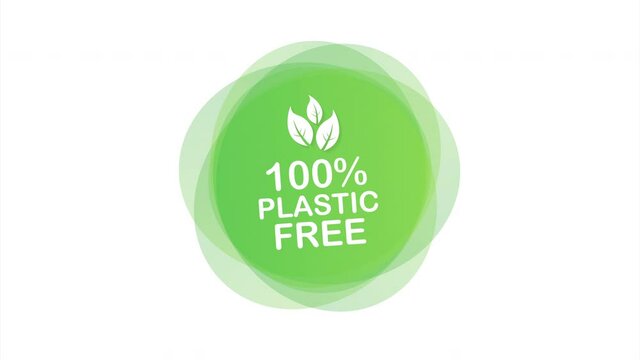 Plastic free green icon badge. Bpa plastic free chemical mark. illustration.