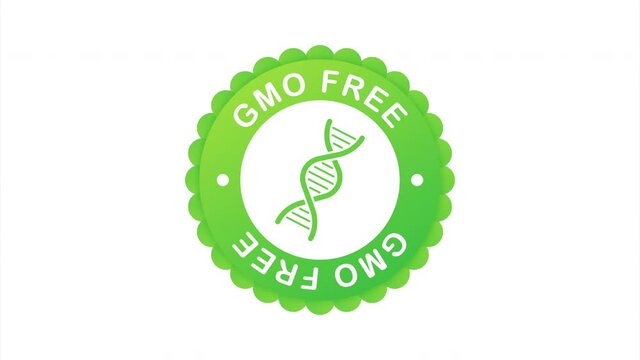 Green colored GMO free emblems, badge, logo, icon.  stock illustration.