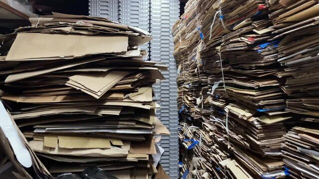 pressed cardboard boxes in stock. paper recycling