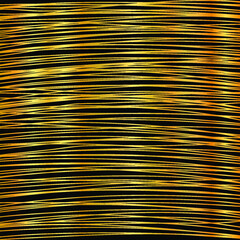 Obraz premium Stripes background. Golden shining waves and lines on black. Horizontal pattern. Curves abstract line art vector background. Design for wallpaper, textile, wrapping, banner, poster, cover