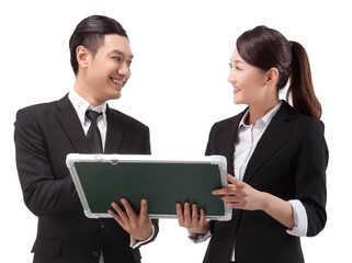 Business people and whiteboard