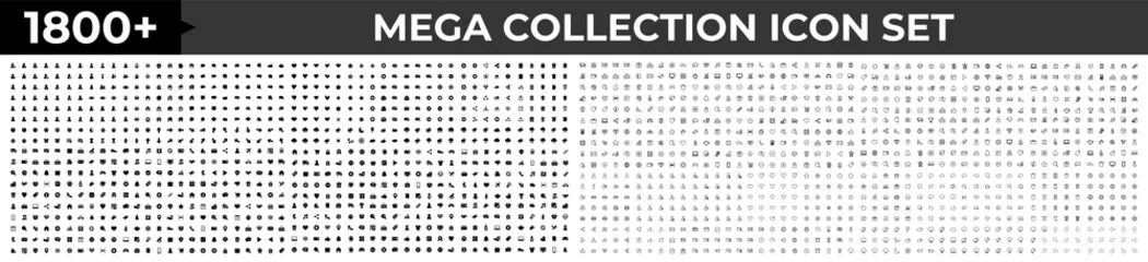 Fotobehang Big Huge set of 1800 icons in trendy line style. Mega collection icons concept of Business, e-commerce, finance, accounting. Big set Icons collection. Vector illustration © FMF Design