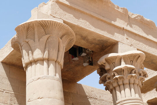 Acanthus, lotus and papyrus columns of Philae Temple