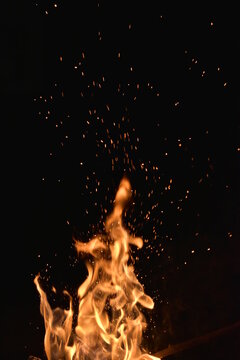 fire burning in the fire