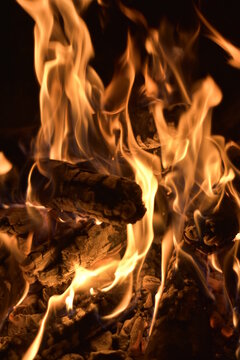 fire in the fireplace