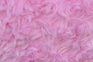 Pink luxury wool natural fluffy fur wool skin texture  close-up