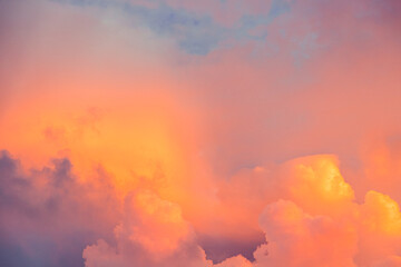 Beautiful golden sunset with clouds twilight