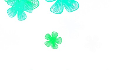 Light Green vector abstract pattern with flowers.