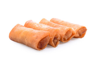 Spring rolls, Chinese cuisine, isolated on white background.