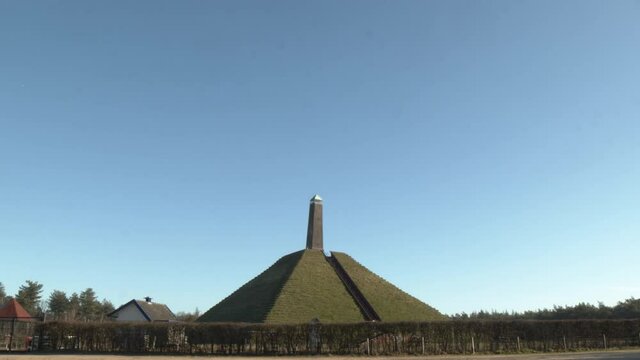 Slow tilt up of Austerlitz Pyramid - wide. The Piramide van Austerlitz is a monument in the Netherlands, built in 1804 as a tribute to Napoleon Bonaparte.