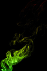 swirling movement of colorful smoke group, abstract line Isolated on black background