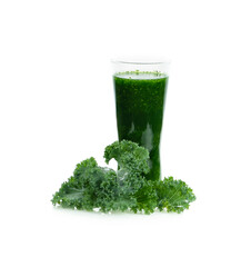 A healthy vegan drink green kale smoothie