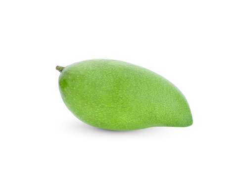 Green Mango Isolated On White Background