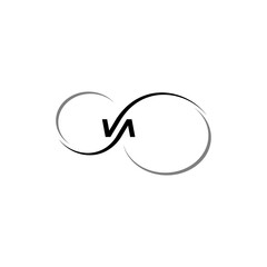 infinity letter VA logo vector