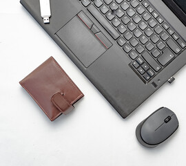 notebook with wallet