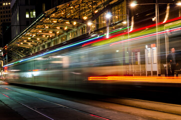 Fototapeta na wymiar Train in the night