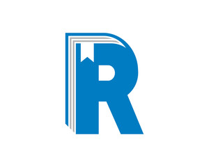R Letter with education book logo