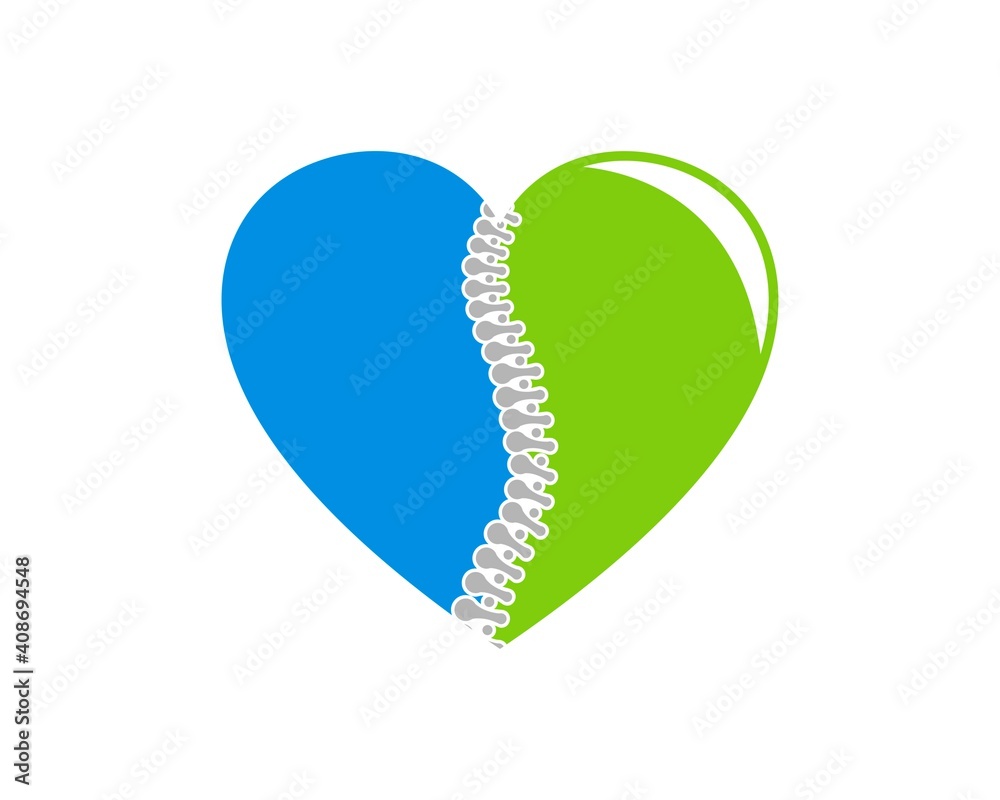 Poster Love shape with chiropractic back bone inside