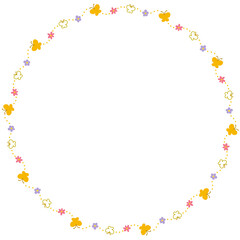 蝶々　フレーム　丸