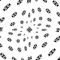 Geometric vector pattern with triangular elements. Seamless abstract ornament for wallpapers and backgrounds. Black and white colors.
