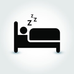 Hotel, bed icon flat design illustration. Eps 10 vector illustration.