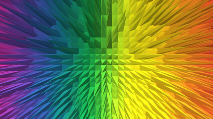 3D Rainbow background, gay pride, LGBTQ themed multiple colors with visual blocks pattern background. 