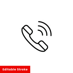Help and support icon. Simple line style for web template and app. Call center, assist, service, contact, phone, computer, info, vector illustration design on white background. Editable stroke EPS 10