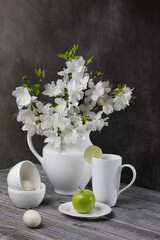 cup of tea and flowers