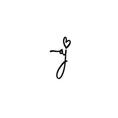 aj Initial Handwriting or Handwritten Logo for Identity. Logo with Signature and Hand Drawn Style.