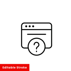 Help and support icon. Simple line style for web template and app. Call center, assist, service, contact, phone, computer, info, vector illustration design on white background. Editable stroke EPS 10