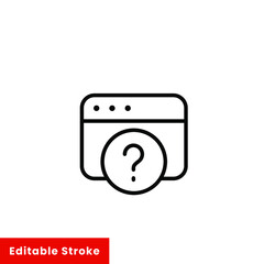 Help and support icon. Simple line style for web template and app. Call center, assist, service, contact, phone, computer, info, vector illustration design on white background. Editable stroke EPS 10