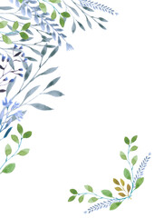 Fototapeta premium 水彩画 ボタニカルイラスト 飾り枠