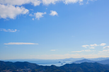 Fototapeta premium 山並み 瀬戸内海(香川県さぬき市)