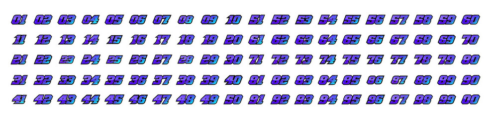 Mega Collection of Racing Number, Set of Start Racing number, sport race number with halftone dots style vector illustration