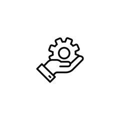 Help and support icon. Simple line style for web template and app. Call center, assist, service, contact, phone, computer, info, vector illustration design on white background. EPS 10