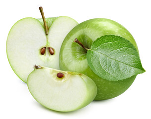 Isolated apple with leaf