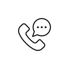 Help and support icon. Simple line style for web template and app. Call center, assist, service, contact, phone, computer, info, vector illustration design on white background. EPS 10